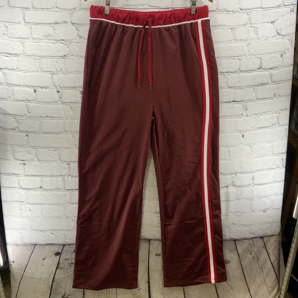 Coca Cola Track Pants Womens Sz L Red Stretch Athletic